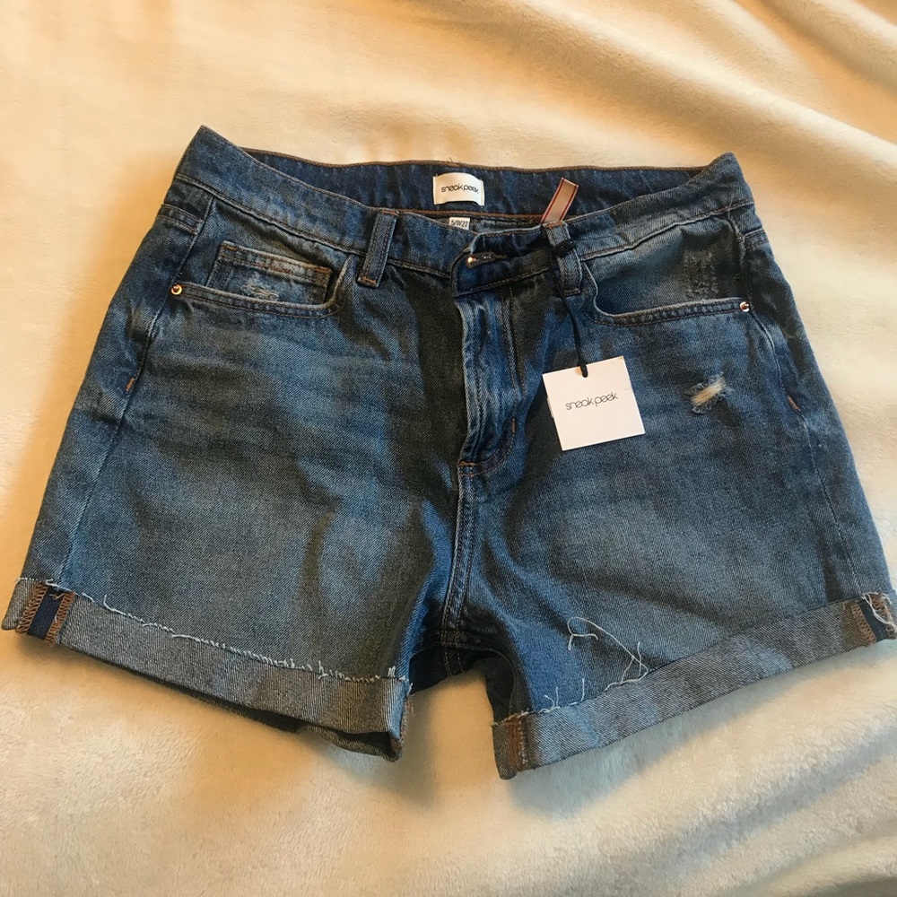Sneak peek denim shorts